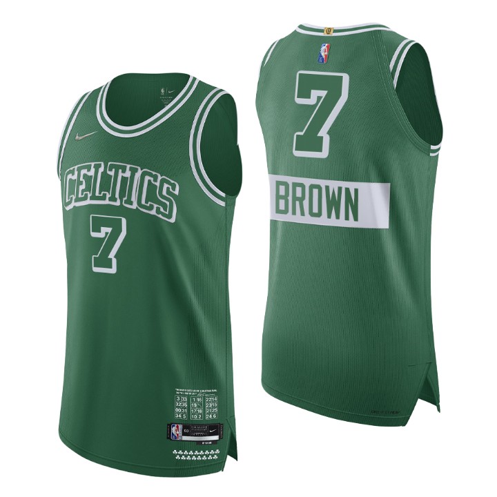 Men's Boston Celtics Jaylen Brown #7 Authentic 2021-22 NBA 75TH City Jersey 2401TIOJ